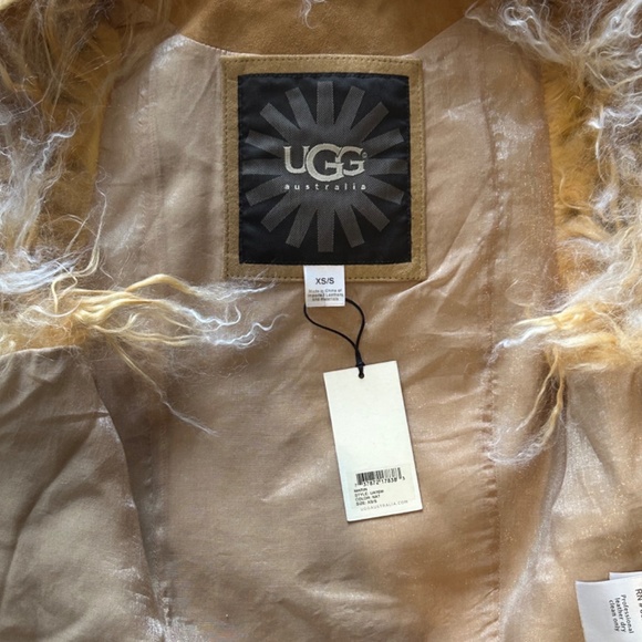 Ugg Australia Soft Pearl Beige Tibetan Mongolian Lamb Fur Vest in size XS/S, New - Picture 6 of 10